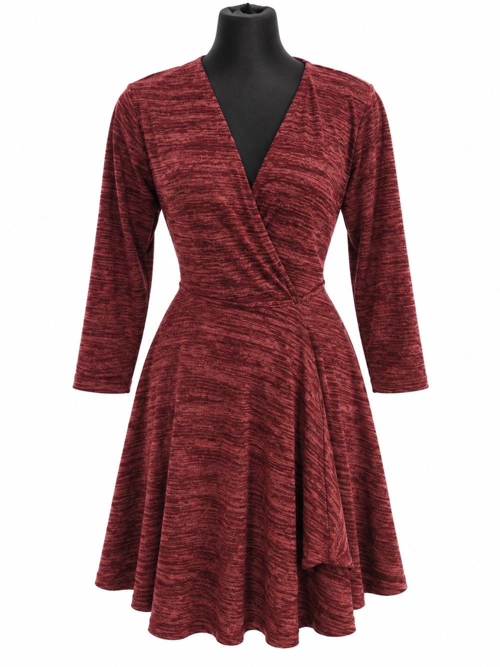 Mossimo Women's Wrap Fit-and-Flare Dress in Burgundy XL